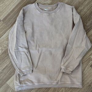 Aerie Taupe Ribbed Sweatshirt